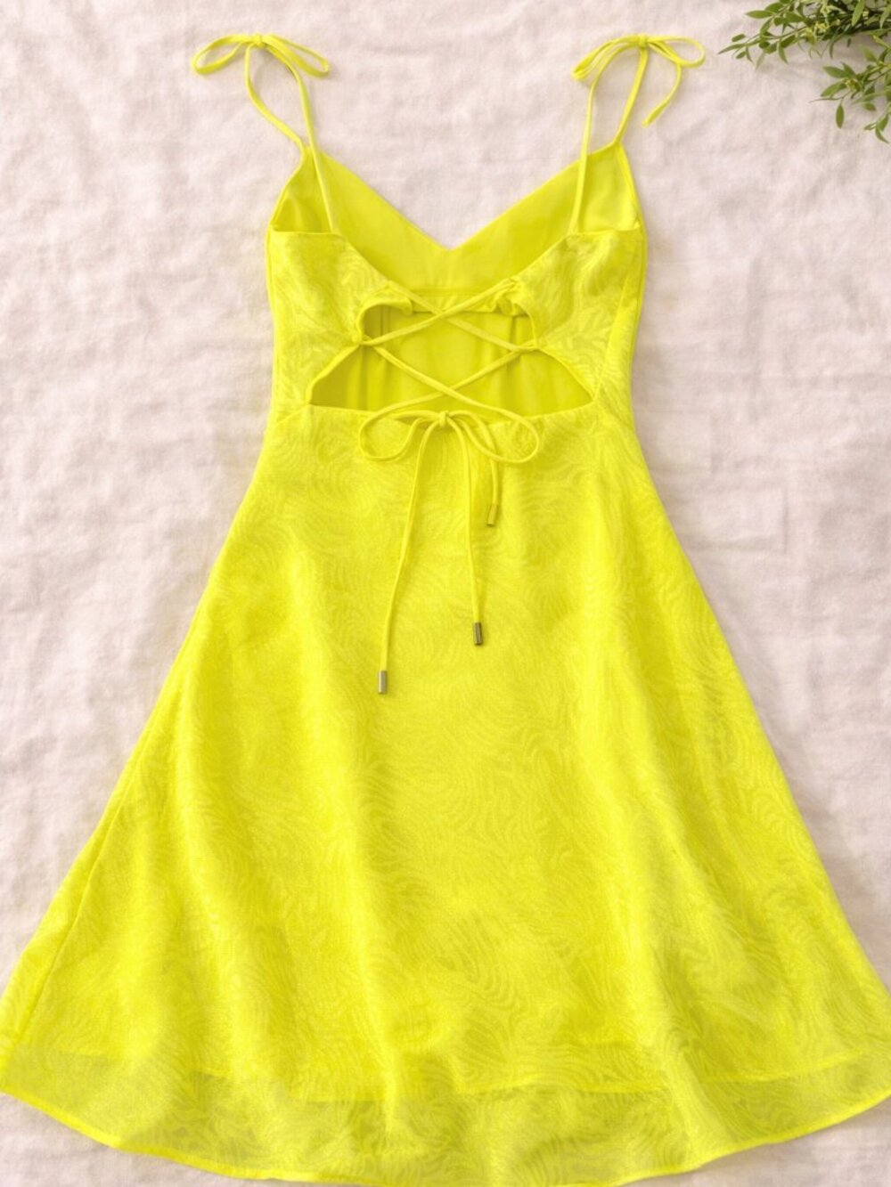 GUESS Neon Yellow Slip Dress (XS) - Picture 2 of 5